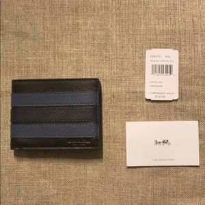 Brand new slim black leather men’s Coach Wallet